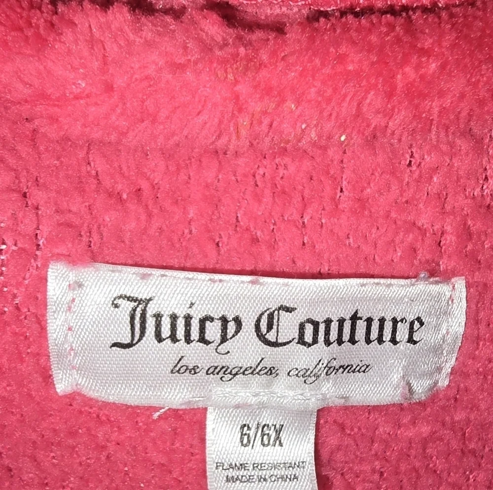 Juicy Couture Hot Pink w/ Gold All Over Print JC Logo Childs Girls Youth 6 6X S
